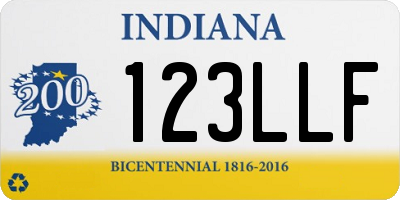IN license plate 123LLF