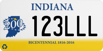 IN license plate 123LLL