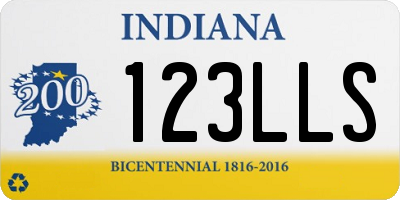 IN license plate 123LLS