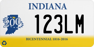 IN license plate 123LM