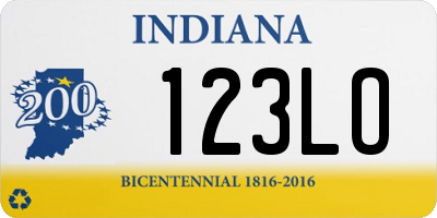 IN license plate 123LO