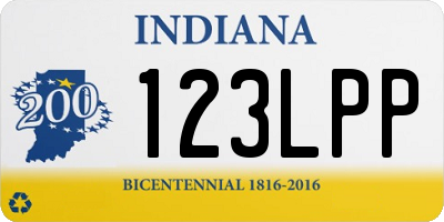 IN license plate 123LPP