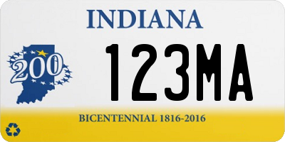 IN license plate 123MA