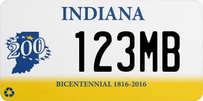 IN license plate 123MB