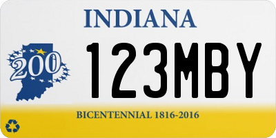 IN license plate 123MBY