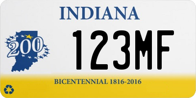 IN license plate 123MF