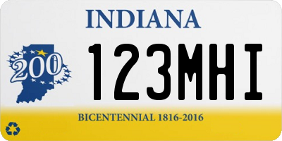 IN license plate 123MHI