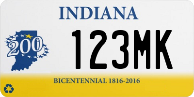 IN license plate 123MK