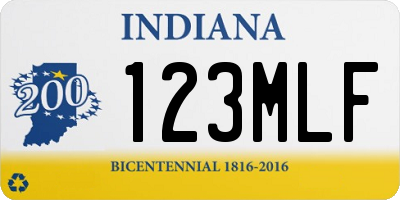 IN license plate 123MLF