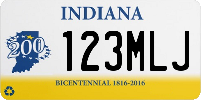 IN license plate 123MLJ