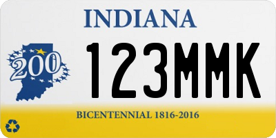 IN license plate 123MMK