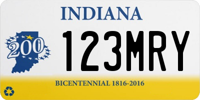 IN license plate 123MRY