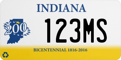 IN license plate 123MS