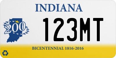 IN license plate 123MT