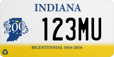 IN license plate 123MU