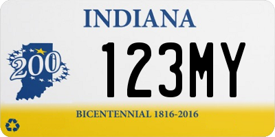 IN license plate 123MY