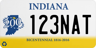 IN license plate 123NAT
