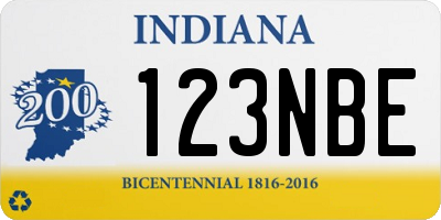 IN license plate 123NBE