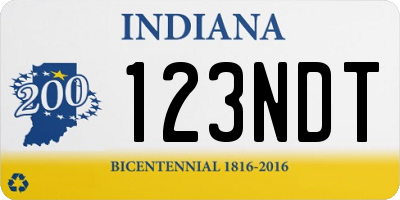 IN license plate 123NDT