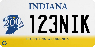 IN license plate 123NIK