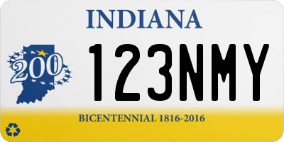 IN license plate 123NMY