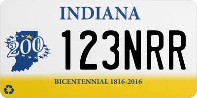 IN license plate 123NRR