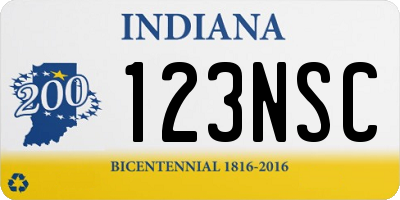 IN license plate 123NSC