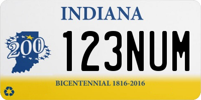 IN license plate 123NUM