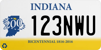 IN license plate 123NWU