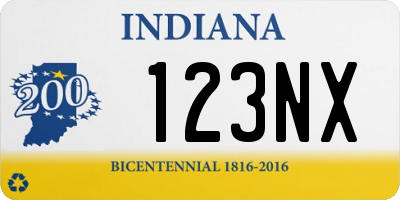 IN license plate 123NX