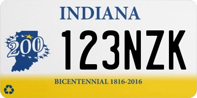 IN license plate 123NZK