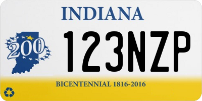 IN license plate 123NZP