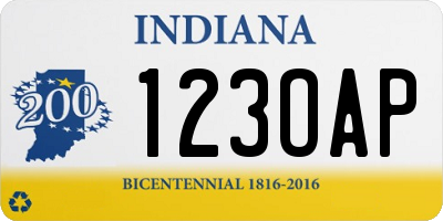 IN license plate 123OAP