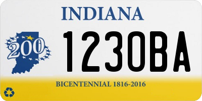 IN license plate 123OBA
