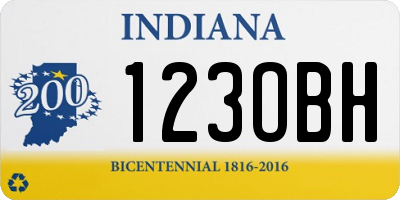 IN license plate 123OBH