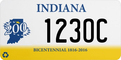 IN license plate 123OC