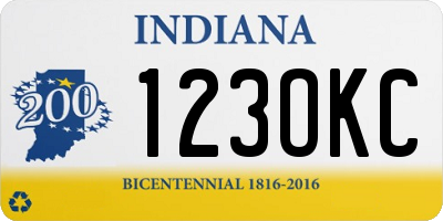 IN license plate 123OKC