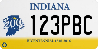 IN license plate 123PBC