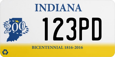 IN license plate 123PD