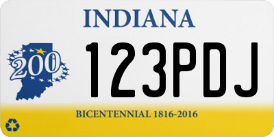 IN license plate 123PDJ