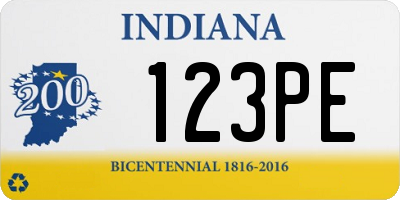 IN license plate 123PE