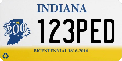 IN license plate 123PED