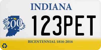 IN license plate 123PET