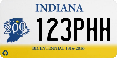 IN license plate 123PHH