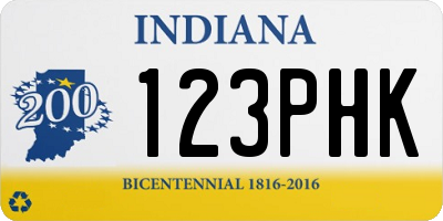IN license plate 123PHK