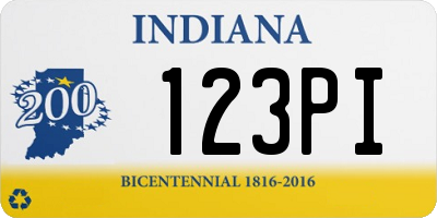 IN license plate 123PI