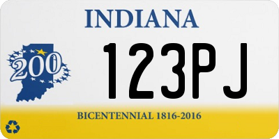 IN license plate 123PJ