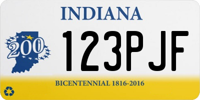 IN license plate 123PJF