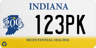 IN license plate 123PK