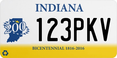 IN license plate 123PKV